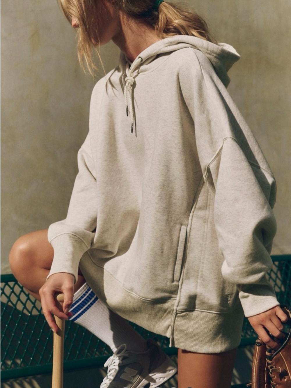 NWT Free People Sprint to the Finish Hoodie size XS, IVORY picture 2